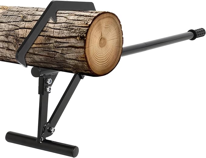 Timberjack Log Roller Lifter, Adjustable Log Roller Cant Hook, Heavy Duty Steel Log Jack, 50.8" Long Handle Timberjack Log Lifter, Ups to 25" in Dia Logging Tools for Rolling and Raising Up Logs