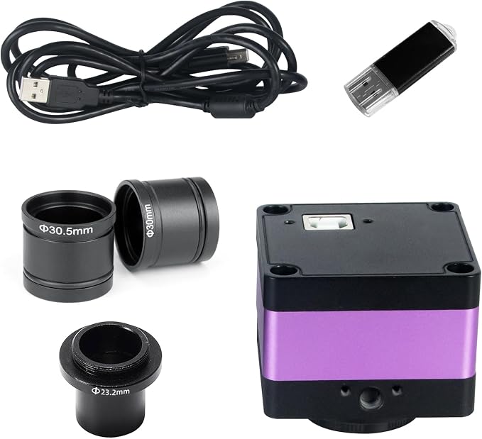 4K HD Microscope Camera with Real-Time Imaging – 4608 x 3456 Resolution, 16MP USB Digital Camera for Still Photos and Live Video Capture