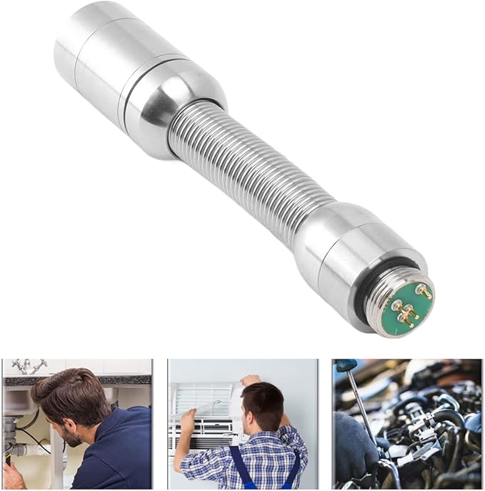 23mm Sewer Inspection Camera Head, Stainless Steel Professional IP68 Pipe Drain Endoscope Camera Accessory with 12 LED Lights