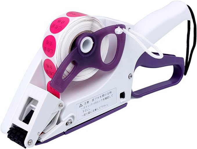 Tissting Label Applicator, Portable Barcode Applicator Gun Small Handheld Semi Automatic Labeler Supermarket Price Labeling Machine for Round Bottles, Boxes, Fruits Labeling (YH-30)