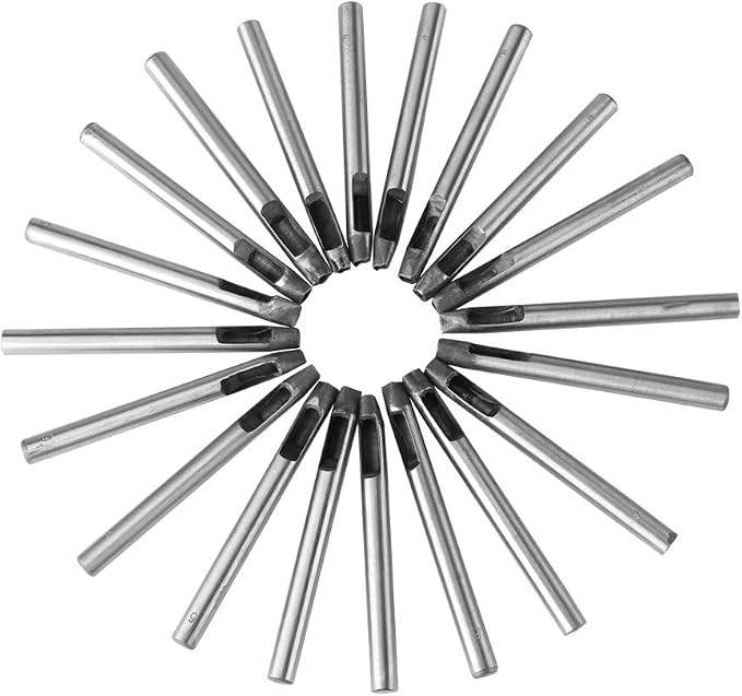Leather Punch Tool Set 6mm 20pcs Flower Pattern Tools for Wallet Belt Decoration Carbon Steel Craft Kit for DIY Leathercraft Projects