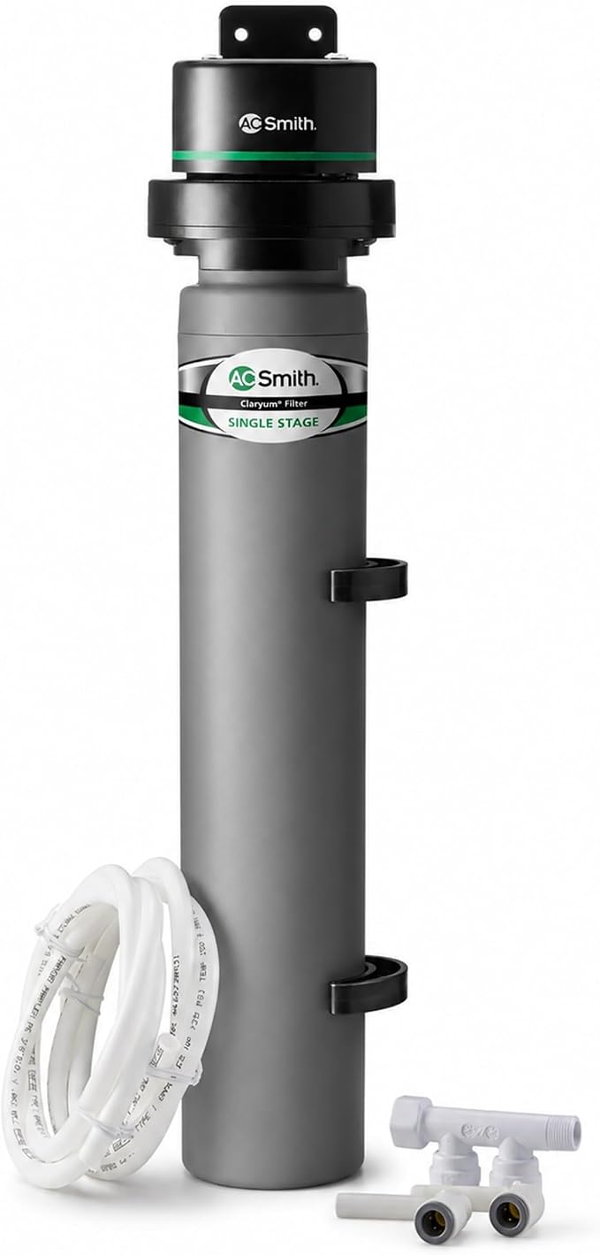 AO Smith Water Filter for Sink Faucet - Advanced Direct Connect Under Sink Water Filter System - Claryum Filtration Reduces 99% of 78 Harmful Contaminants - AO-MF-ADV
