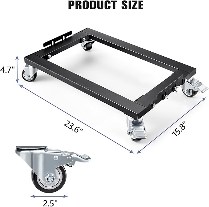 KEDSUM Industrial Mover Dolly 1800LBS × 2Pack, Sturdy Steel Frame Heavy Duty Appliance Dolly, 24 in. x 16 in for Building Material Handling & Moving Heavy Furniture with Ease