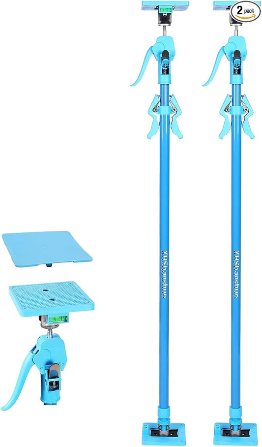 Cabinet Jacks for Installing Cabinets, 48.4"-118" Heavy Duty Adjustable Support Pole with 2-Way Adjust & Dual-Speed Lift, 3rd Hand System for Drywall Lift, Dust Barrier Poles & Ceiling