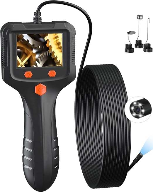 Daxiongmao Borescope Camera, 1080P HD IP67 Waterproof Endoscope with LED Light, Flexible Snake Camera for Automotive Engine, Pipe, Wall & Vent Inspection