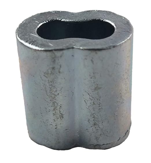 MIL-SPEC Tin Plated Copper Swage Sleeves Clip & Ferrules (3/64 inch) – Oval Duplex Wire Rope Cable Crimping Loop Fittings (Pack of 500)