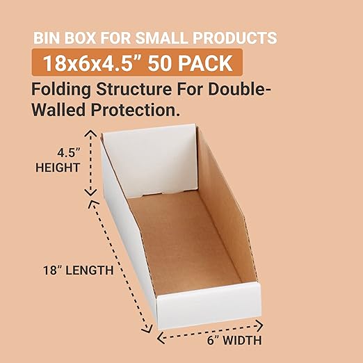 AVIDITI Shipping Boxes Medium 6"L x 18"W x 4.5"H, 50-Pack, Corrugated Cardboard Box for Packing, Shipping and Storage