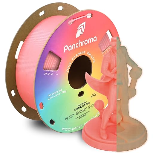 Polymaker Panchroma Luminous PLA Filament 1.75mm for 3D Printing, 1kg, Pink | Neatly Wound, Glow in the Dark, Easy Print & Smooth Feeding, Compatible with Bambu Lab & Most 3D Printers