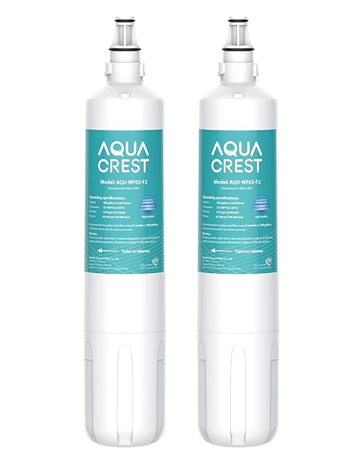 AQUA CREST F-2000 Water Filter, Replacement for InSinkErator® F-1000 Water Filter, F-2000, F-3000, AquaPure AP Easy C-Complete, Reduces Chlorine, Bad Taste & Odor, NSF/ANSI 42 Certified, 2 Pack