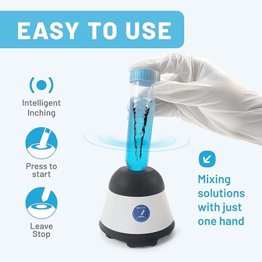 Mini Vortex Mixer with Touch Start Function, Lab Mixing, Nail Polish,Eyelash Adhesives and Acrylic Paints Mixing, Lab Vortexer for Tubes,Include 50 pcs Stainless Steel Mixing Balls