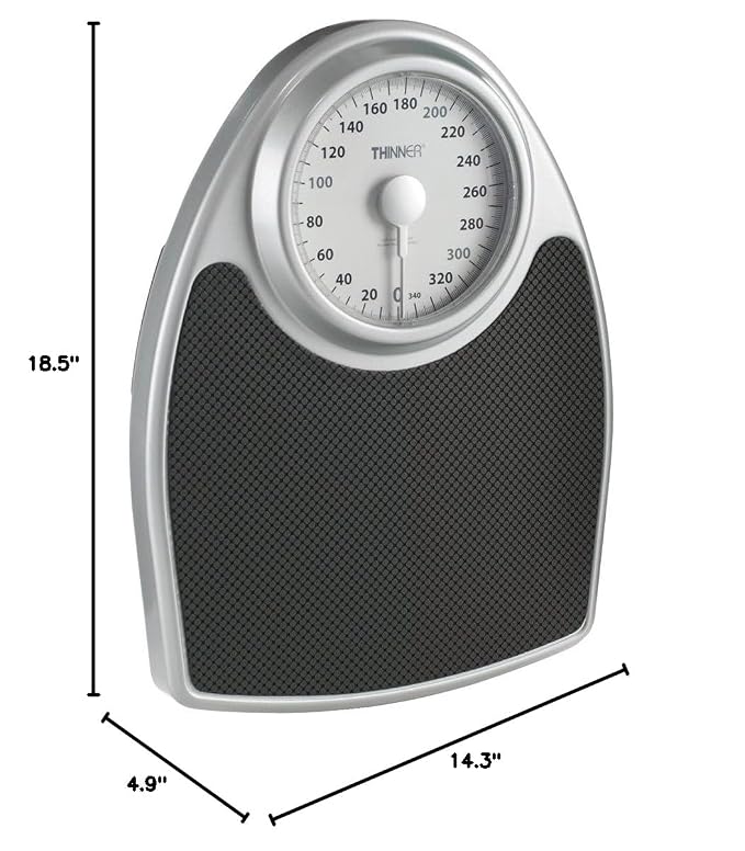Thinner by Conair Scale for Body Weight, Analog Bathroom Scale in Black (Pack of 2)
