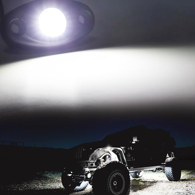 20 PCS Pure White Rock Lights for Trucks ATV SUV UTV Sedans Trailer Underglow Lights