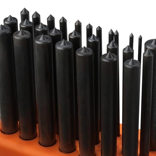 NEIKO 02621A Transfer Punch Set with Premium Heat-Treated Alloy Steel Punches, Hole-PunchSet, Punch Sizes 3/32" to 1/2", 28-Piece Kit (Pack of 10)