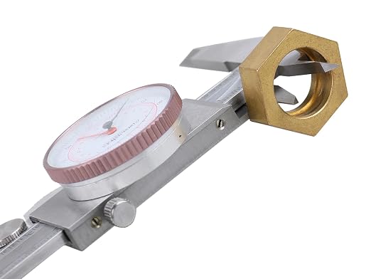 Accusize Industrial Tools 8''/200 mm by 0.001''/0.02 mm Dual Needle Precision Dial Caliper Stainless Steel in Fitted Case, Imperial/Metric, P920-S238 | 0.001 in/0.02 mm Resolution, +/-0.001 in/0.03 mm Accuracy, Hardened Stainless Steel, Fitted Case