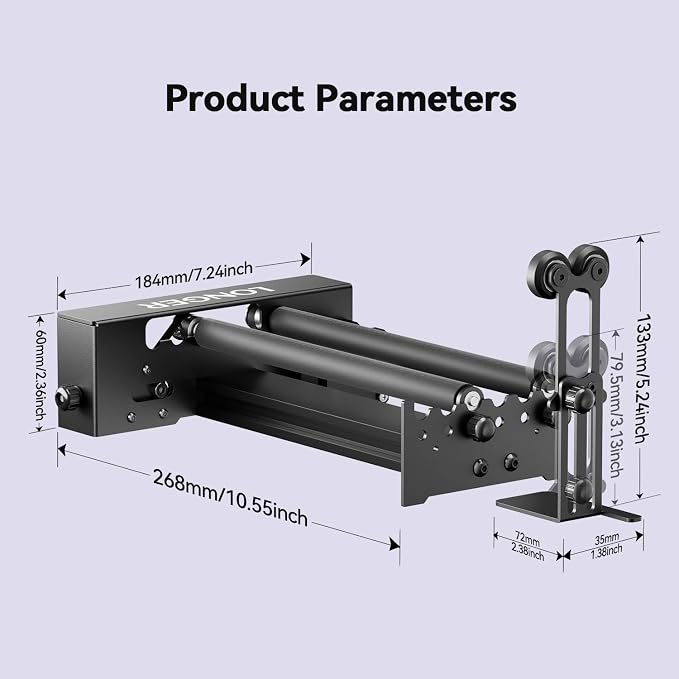 Longer RAY5 5W Laser Engraver with Rotary Roller, 8 Pcs Raiser, 3.5” Color Touch Screen, App Offline Control, DIY Engraver Tool for Metal/Glass/Wood Engraving Area 15.75"x15.75"