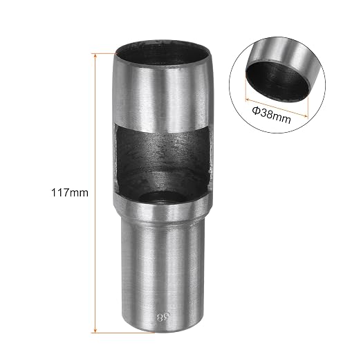 HARFINGTON Hollow Punch for Leather 38mm Round Hole Punch Tool for Belt Puncher Carbon Steel Single Punch for Watch Belts Cut Leather Craft Rubber Paper Fabric Plastic Soft Material