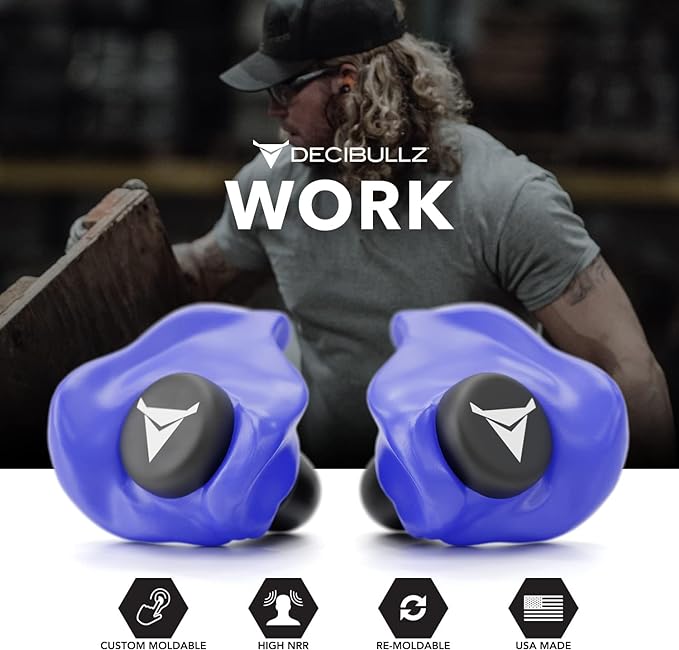 Decibullz - Custom Molded Earplugs, 31dB Highest NRR, Comfortable Hearing Protection for Shooting, Travel, Work and Concerts