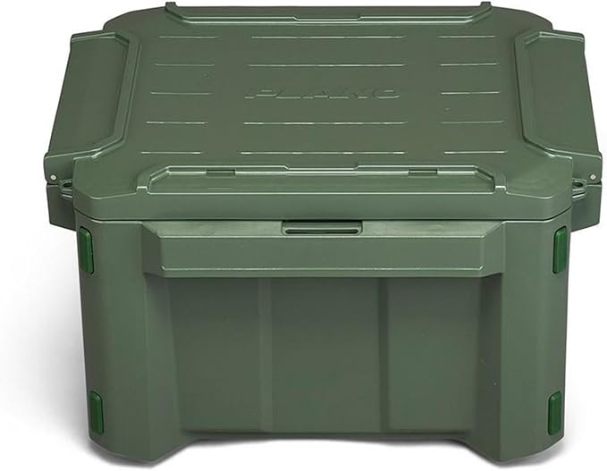 Plano GoNow Field Box, Waterproof Fishing Gear Storage, Outdoor Utility Container with Tray & Dividers for Tackle, Tools & Boat Use, Small, Olive Drab