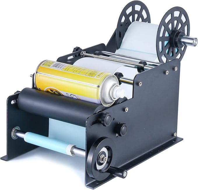 Manual Round Labeling Machine, Bottle Label Applicator for Round Bottles(black)