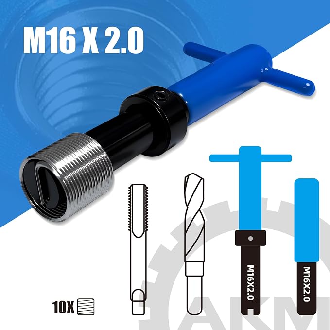 AKM 15PCS M16*2.0 Metric Thread Repair Kit