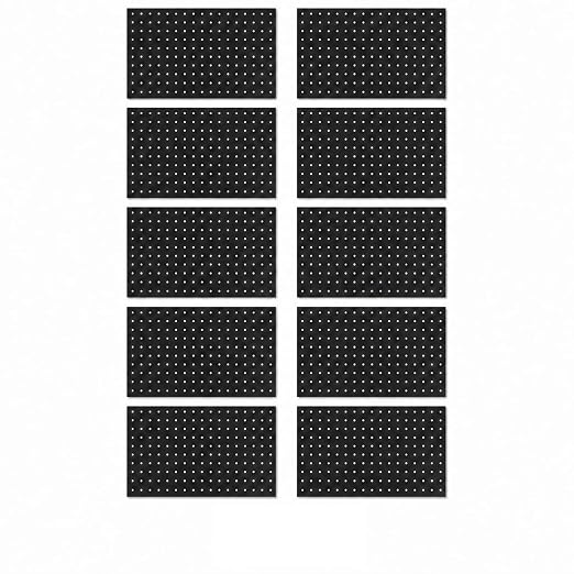 LiSHELF 10 Pack Metal Pegboard Panels, 12 x 16 Inch Heavy Duty Wall Peg Board Organizer, Modular Tool Storage Board for Garage, Workshop, Craft Room, Kitchen