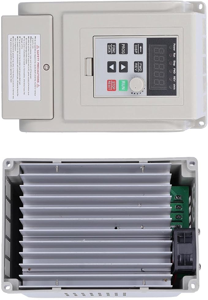 VFD Variable Frequency Drive,Single‑Phase 110V Input 3‑Phase 220V Output Variable Frequency Inverter, Motor Speed Controller,220V 1500W AT5‑1500X, Default