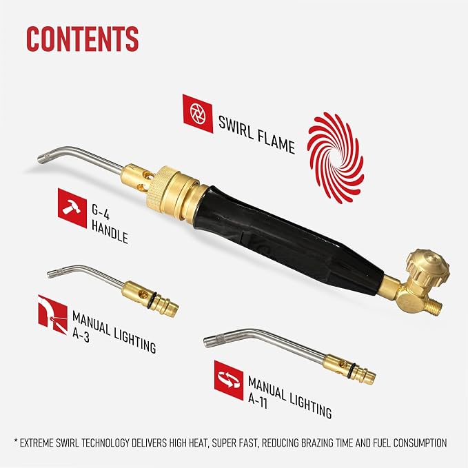 RX WELD Oxy-Fuel Welding and Cutting Torch Kit - X-3B Air Acetylene Kit with B-Type Regulator & Tips (Cylinders Not Included)