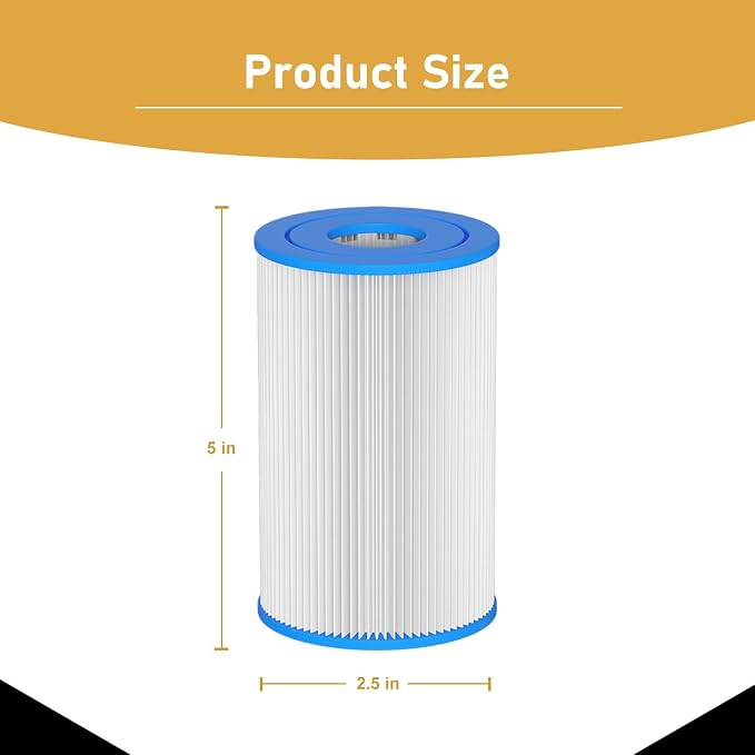 Cold Plunge Filter 20 Micron 5" x 2.5" Water Filter Replacement Cartridge Compatible with Any Cold Plunge System Ice Pod Filters Ice Bath Filter (8-Pack)