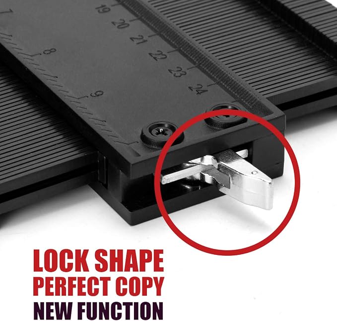 Saker Contour Gauge Profile Tool- Adjustable Lock-Precisely Copy Irregular Shape Duplicator - Must Have Tool for DIY Handyman, Construction (5INCH)