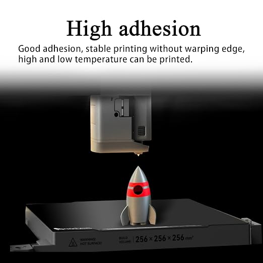 HzdaDeve Creator 5 Build Plate Dual-Textured and Smooth PEI Plate Sheet 256x256MM Heated Bed Spring Steel Flexible Platform Black Board for Flashforge Creator 5 Pro 3D Printer Accessories