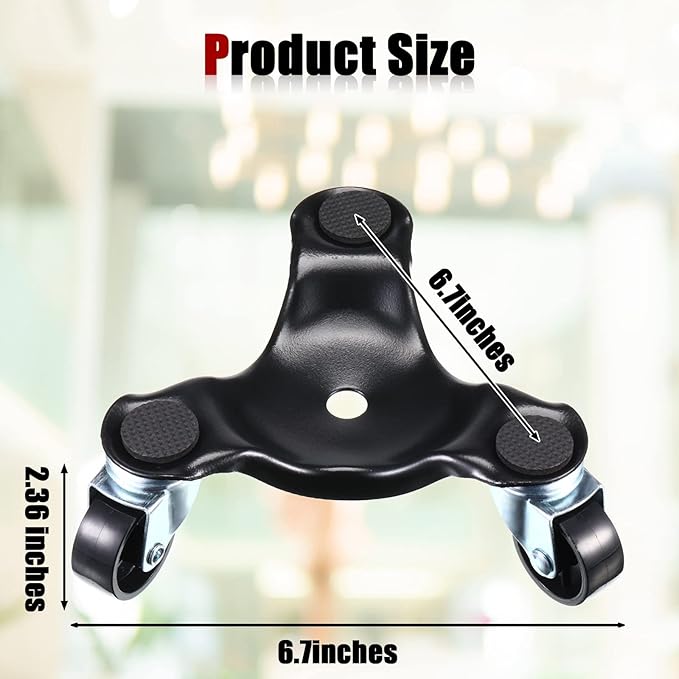 12 Pcs Furniture Moving Dolly 3 Wheel Steel Tri Dolly Heavy Duty Movers Mobile Rollers Triangle Swivel Caster Easy Moving Tool for Home Furniture 200 Lbs Load Capacity