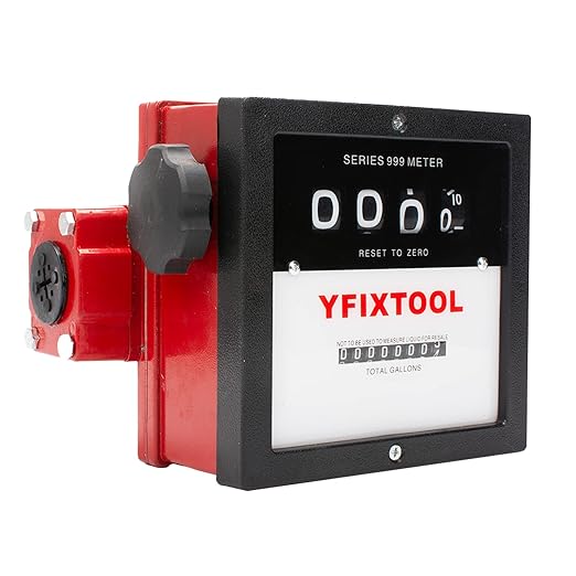 1'' Mechanical Fuel Meter 6-40 GPM 4-Digital Aluminum Diesel Gasoline Flow Meter for Fuel Transfer Pumps
