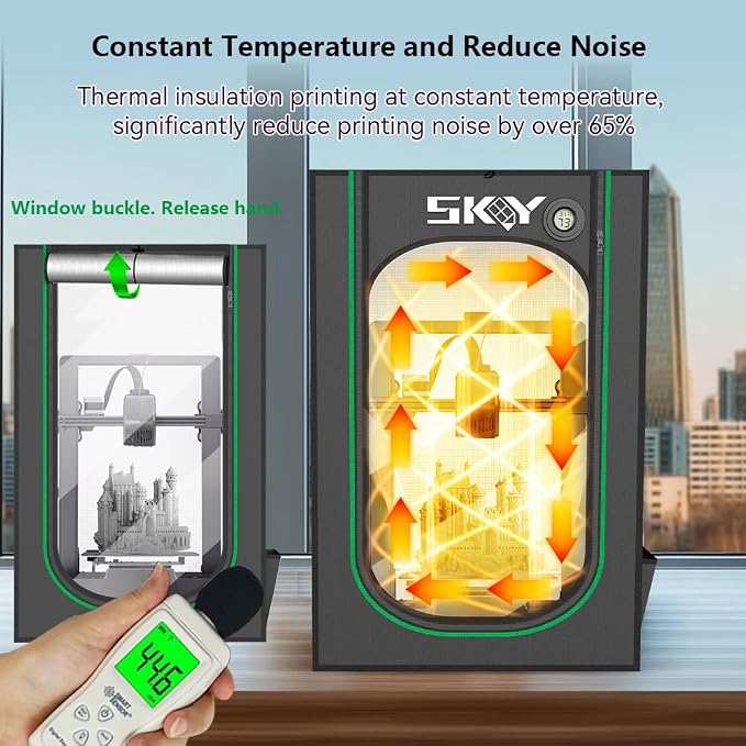 Skouphy 3D Printer Enclosure Fireproof and Dustproof Tent Constant Temperature Protective Cover Room for Ender 3V2/Ender 3V2 Neo/Ender 3S1/Ender 3Pro/Ender 3/Ender 3Neo 3D Printer -Small