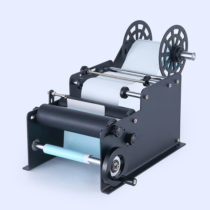 Manual Round Labeling Machine, Bottle Label Applicator for Round Bottles(black)