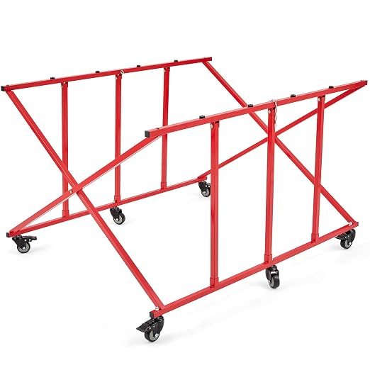 Aurelema Large Folding Pick up Bed Dolly Truck Bed Stand Auto Body Dolly Auto Body Truck Bed Cart that Holds up to 800 Lbs Red Automotive Body Cart Pick up Bed Stand Truck Bed Lifter