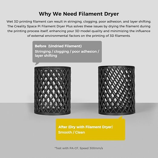 Creality Space Pi Filament Dryer Plus, 2 Spool Capacity, Double 360° Heating Dry Box, 4'' Touch Screen & Fan, 3D Printer Storage Dehydrator for 1.75/2.85/3mm Filaments, for PLA PETG ABS TPU