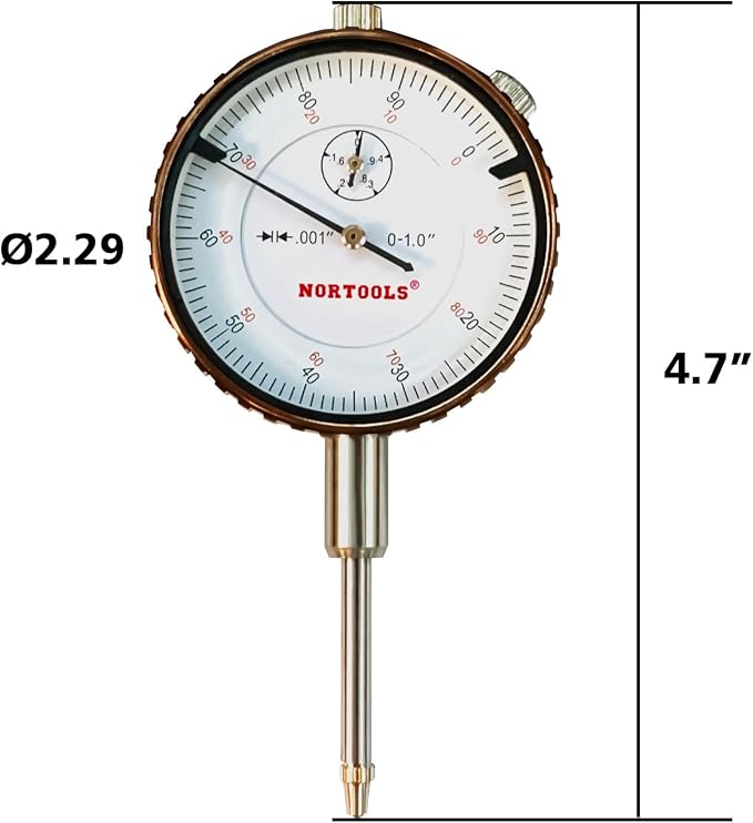 Dial Indicator with Magnetic Base 0-1.0" & Point Set Dial Test Indicator 0.001" Precision Measuring Gauge Tools Kit， Magnetic Dial Indicator Base Holder with Fine Adjustment