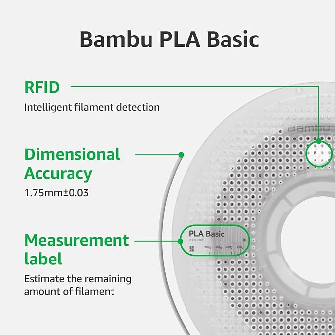 Bambu Lab PLA Filament Matte 3D Printer Filament 1.75mm PLA 1kg High Tenacity - Sunflower Yellow (10402) - Spool