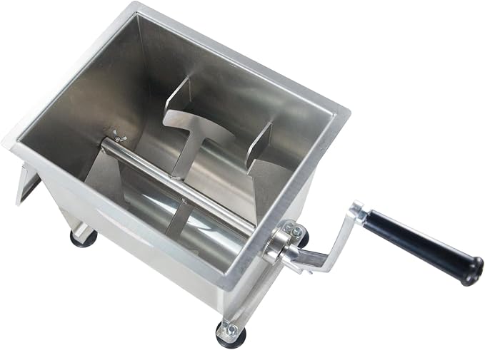 CLIVIA Meat Mixer, 15 Pound Meat Mixer for Sausage, 15lbs 7.5L Capacity Tank No Gear Box Sausage Mixer, Stainless Steel Food Processing Equipment, Hand Mixer with Lid for Meat, Sausage, Vegetable