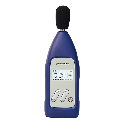 CRY2831 Class 2 Sound Level Meter with Calibration Certificate, 29-138 dB Professional Sound Meter, DC & Battery Powered Noise Meter for Industrial, Environmental, Workplace Noise Measurement | 20Hz-12.5kHz, A/C/Z Weighted, F/S Weighting