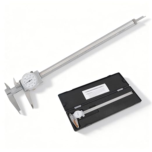 BLACK CANYON 12" Dial Caliper,12 Inches Measurement, Caliper Measuring Tool, Accuracy ±0.002 inch, 4 Way Measurements, Hardened 4R13 Stainless Steel, Ideal for DIY/Household