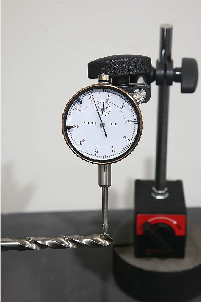 Dial Indicator with Magnetic Base 0-1.0" & Point Set Dial Test Indicator 0.001" Precision Measuring Gauge Tools Kit， Magnetic Dial Indicator Base Holder with Fine Adjustment