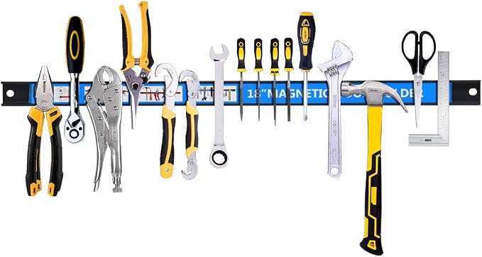 Magnetic Tool Holder 18 Inch 8 Pack Heavy Duty Magnet Tool Bar Strip Rack Wall Mount Blue
