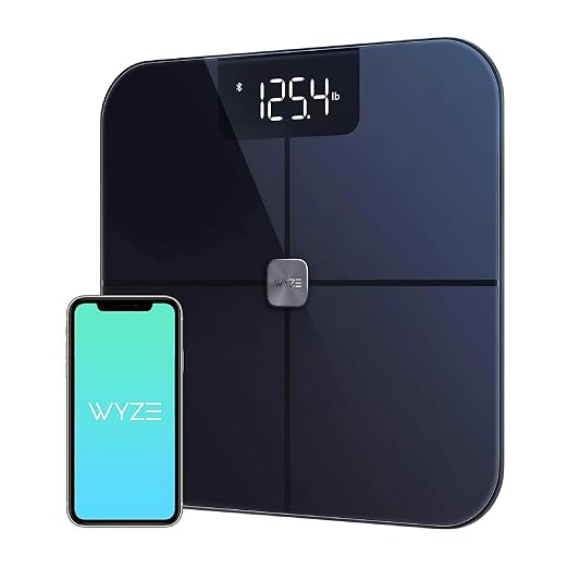 Wyze Smart Scale for Body Weight, Digital Scale for Body Weight BMI Muscle Mass, Heart Rate Monitor, Bluetooth Weight Scale with Baby/Pet/Luggage Mode, 400 lbs, Navy Blue