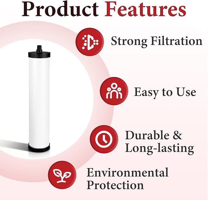 2 Pcs FRC06 Water Ceramic Filter Cartridge Compatible With FRCNSTR etc | Reduces Water Impurities, Stable Filtration Performance, Premium Material, Tool-Free Quick Install, Ideal Household Daily Use