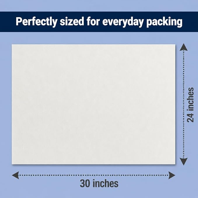 BOX USA Packing Paper Sheets 24" x 30" (1000 Sheets, 50 lb) - Newsprint Paper for Shipping, Storage and Moving Supplies, White