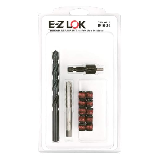 E-Z LOK EZ-310-524 Thread Repair Kit for Metal Carbon Steel Threaded Inserts 5/16-24 and Installation Tools