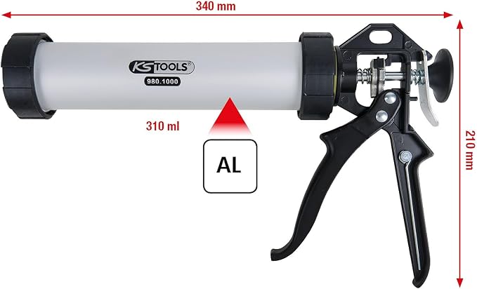 KS TOOLS Hand Operated Mastic Gun, 310ml, 340mm