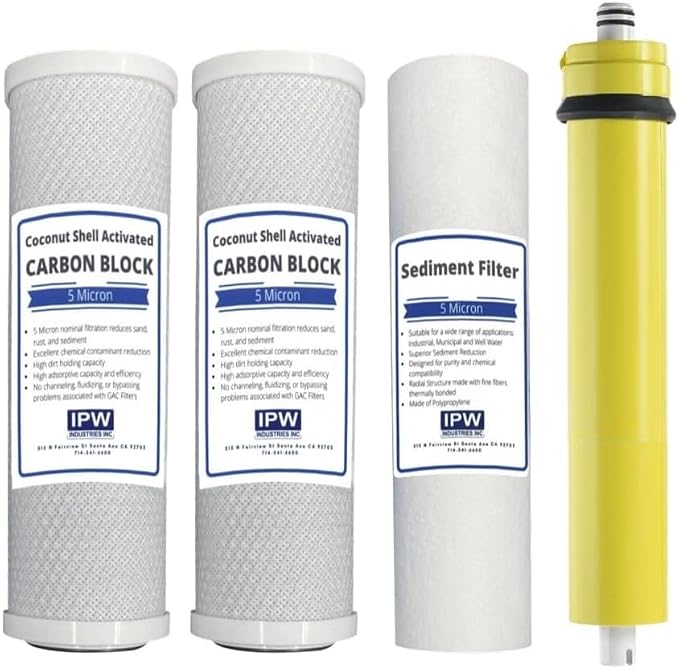 IPW Industries, Inc. - Watts WP-4V Replacement Water Filters - 50 GPD Membrane (560018) for Reverse Osmosis System and Under Sink Water Filtration