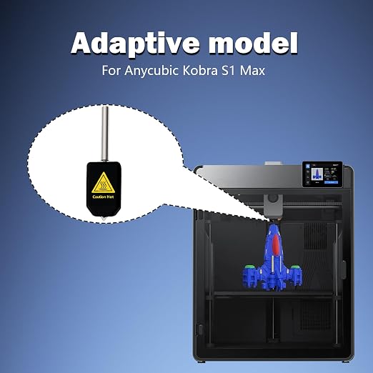 3PCS Kobra S1 Max 0.4/0.6/0.8mm Hotend Nozzles 3D Printer Assembled Extruder Kits Extra 3PCS Silicone Socks Cover- for Anycubic Kobra S1 Max All Metal Hot End/Printhead Replacement Integrated Nozzle